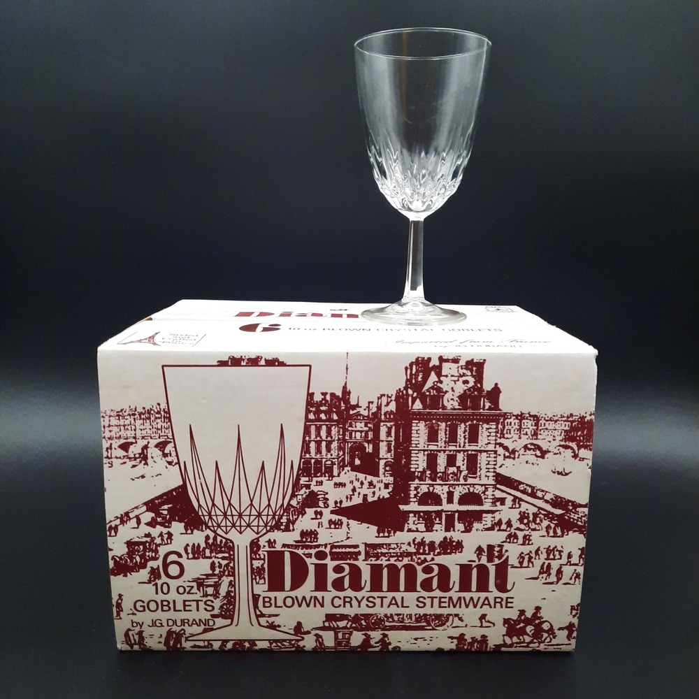 Vintage 10oz Crystal Wine Glass Etched Fluted‎ Stemware Elegant Dining Tableware